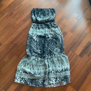 Alessandro Miele strapless long print dress